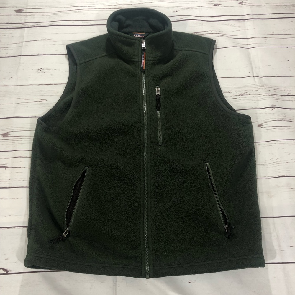 LL Bean Fleece Vest Zip Regular Zipper 5 Pockets